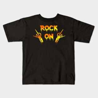 Rock Style Gold Devil Horns Sign Kids T-Shirt